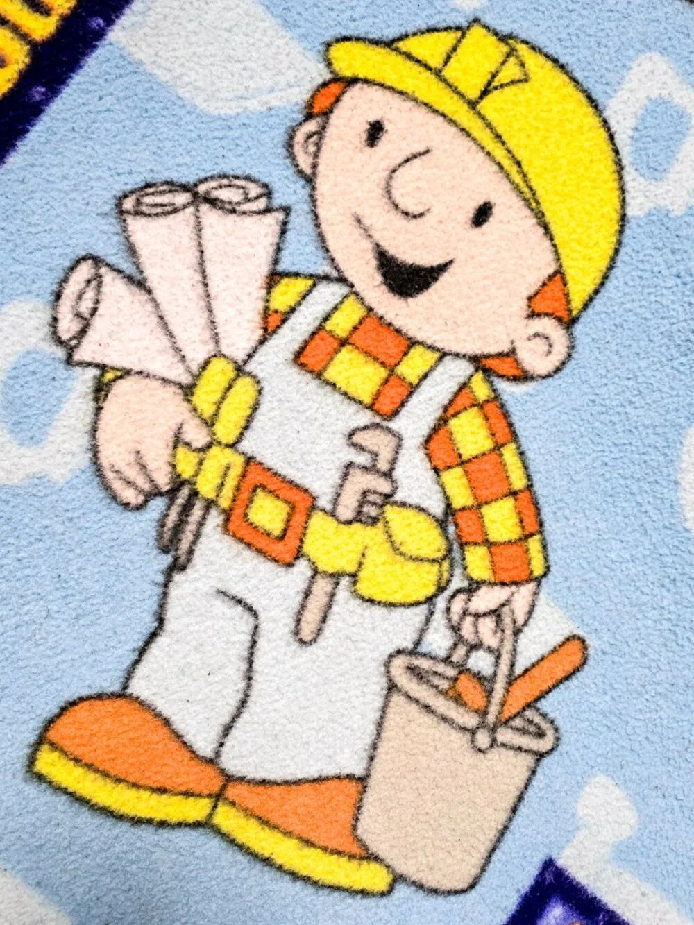 Vintage Y2K Bob the Builder Fleece Throw Blanket 60